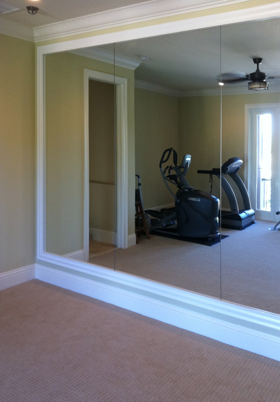 A whole wall mirror is perfect for home or office fitness room, dressing, dining and living areas.